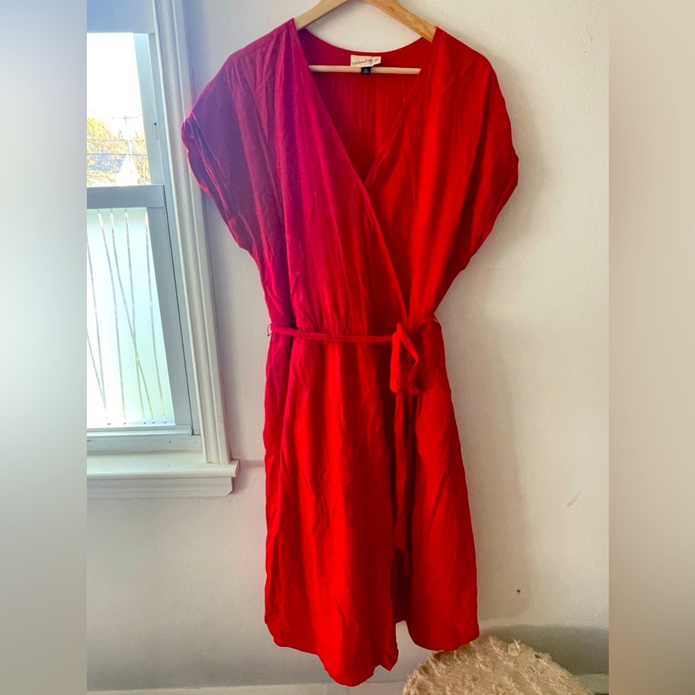 Plus size linen dress. Color is beautiful